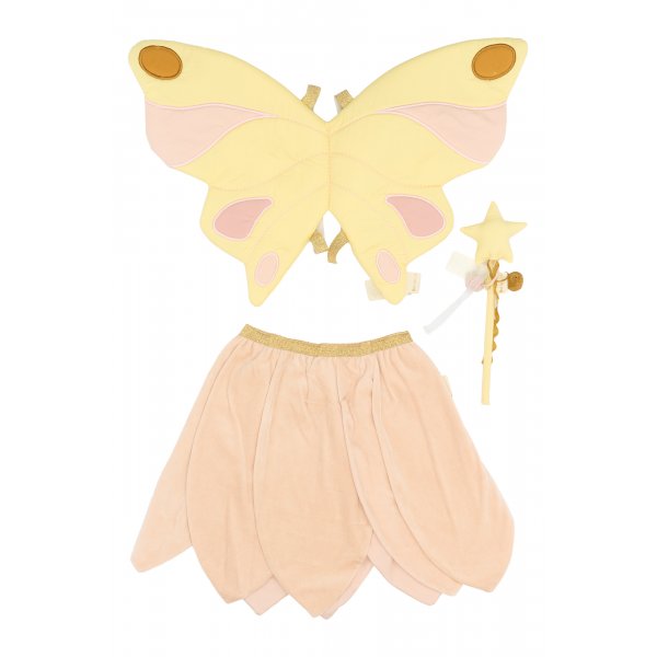 Magisk fe-kostyme - Vinger, skjrt, tryllestav - 3-7 r - Rosa - Fabelab