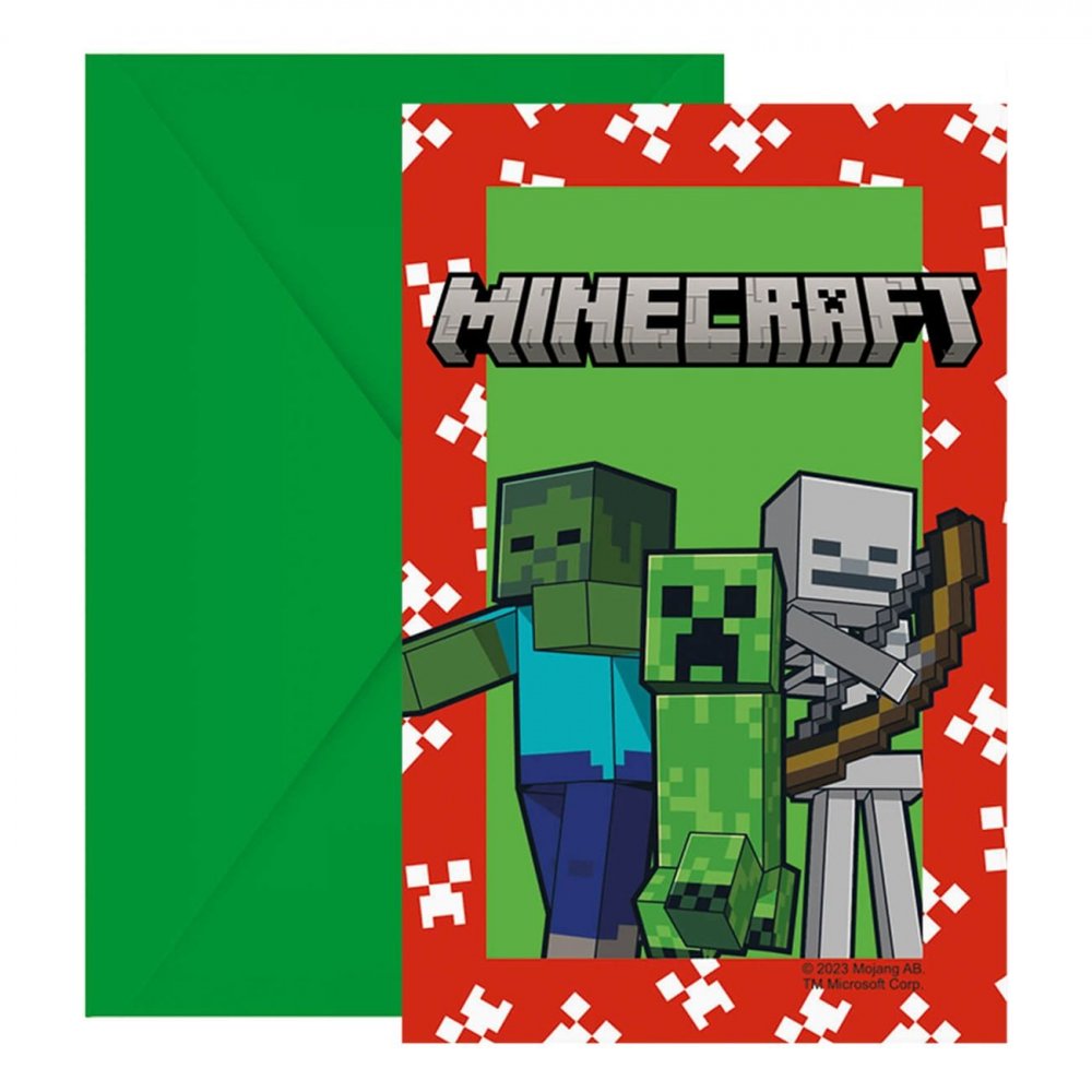 Invitasjonskort – Minecraft – 6-pakning – Andre vesker og gaver, Esker og vesker