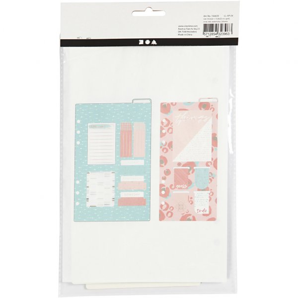 Kalenderark - Notater og bokmerker - Gull/Korall/Rd