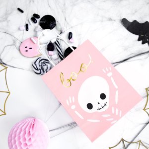 Liten gavepose - Boo! - Rosa Halloween