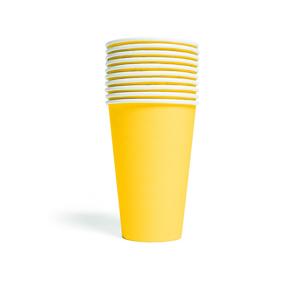 Pappkopper – Gule – 350 ml – 10-pakning – Papirkopper, Borddekking