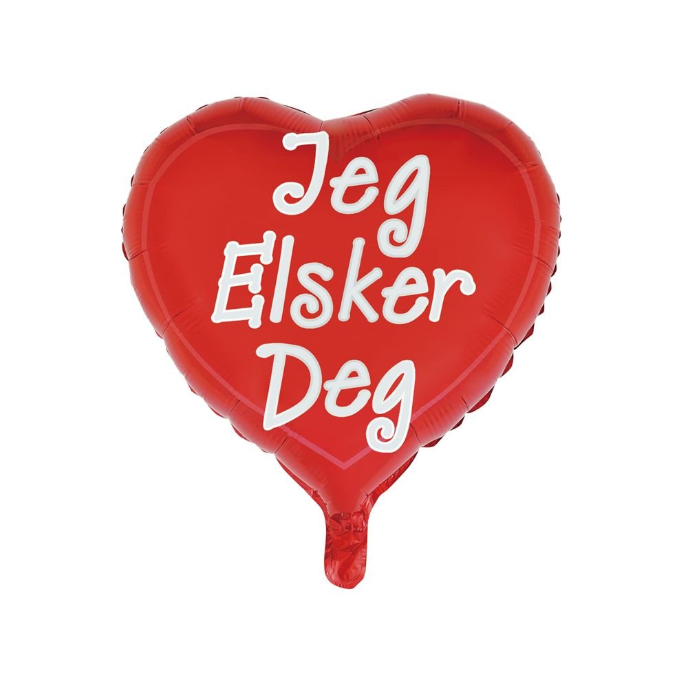 Folieballong – Jeg elsker deig – Hjerteformet – 46 cm – Hjerter, Folieballonger, Ballonger