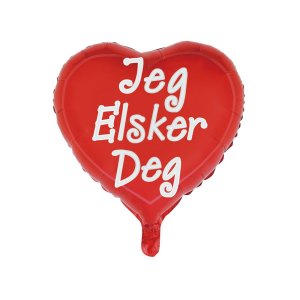 Folieballong - Jeg elsker deig - Hjerteformet - 46 cm Folieballong - Jeg elsker deig - Hjerteformet - 46 cm