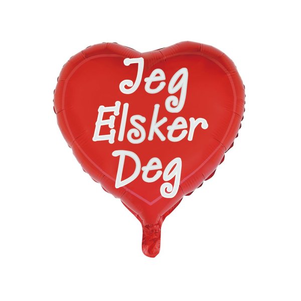 Folieballong - Jeg elsker deig - Hjerteformet - 46 cm Folieballong - Jeg elsker deig - Hjerteformet - 46 cm