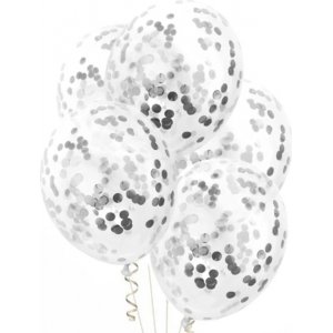 Konfettiballonger - Slv - 4-pakning