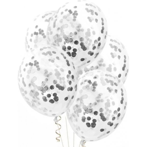 Konfettiballonger - Sølv - 4-pakning Konfettiballonger - Sølv - 4-pakning