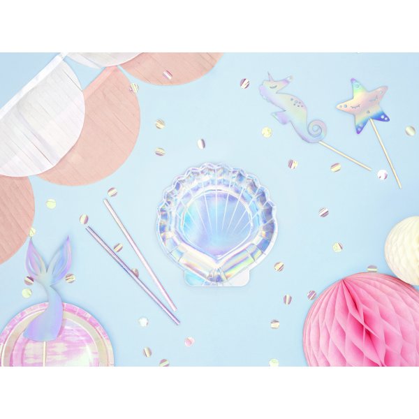 Papirtallerkener - Skjell - Havfruefest - 6-pakning