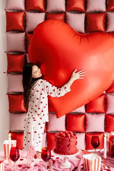 Folieballong - Hjerte - XXL - 136 x 129 cm