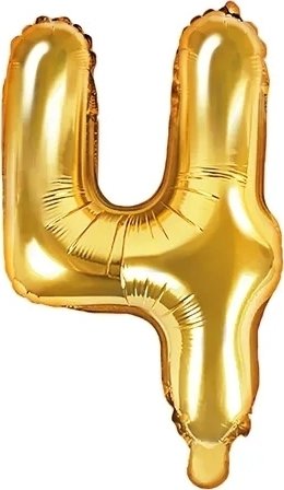 Tallballong – Gull – 35 cm – Tall: 4 – Tallballonger, Ballonger