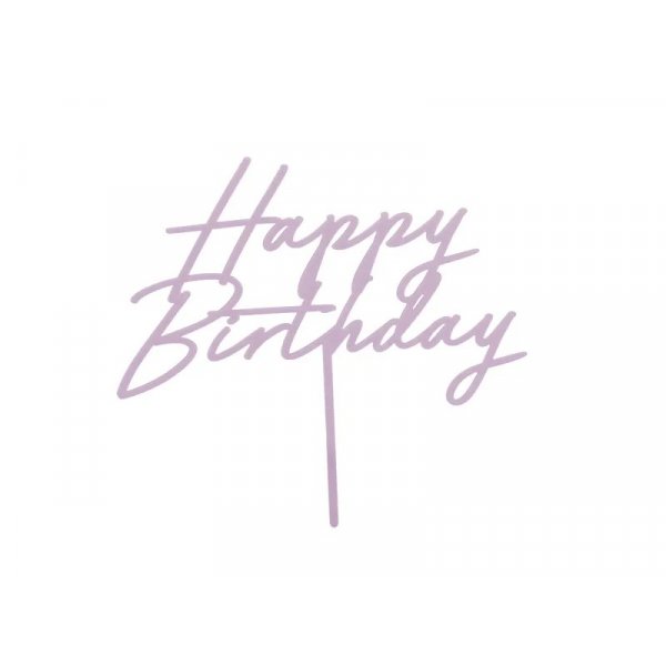 Kaketopper - Gratulerer med dagen - Akryl - Lilla