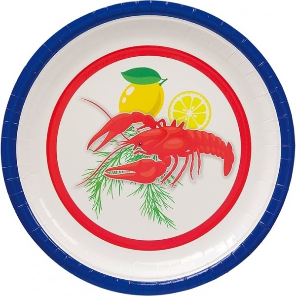 Papirtallerkener - Krepsfat - 8-pakning Papirtallerkener - Krepsfat - 8-pakning