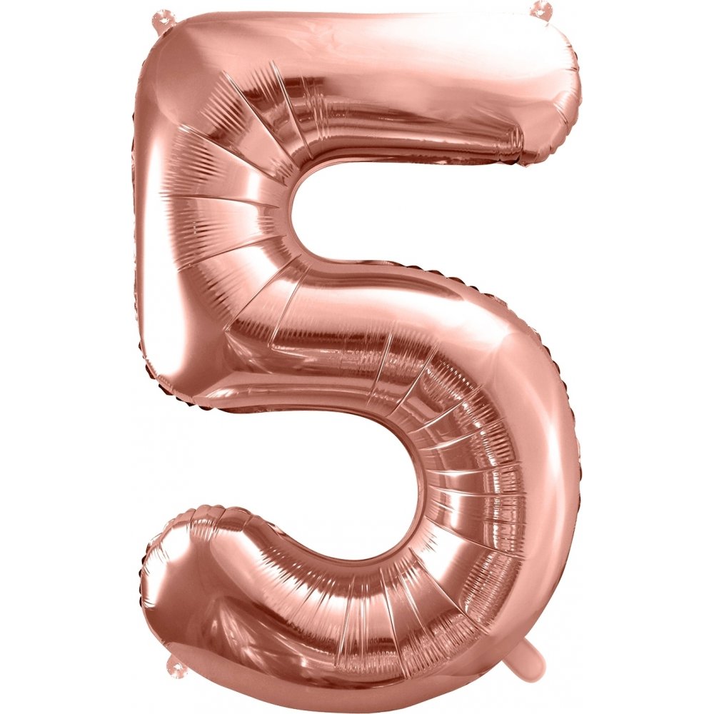 Tallballong – Roségull – 86 cm – Tall: 5 – Tallballonger, Ballonger