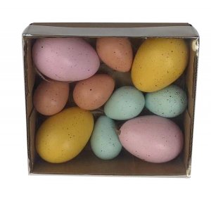 Egg med anheng - Pastellfarger - 10 stk Egg med anheng - Pastellfarger - 10 stk