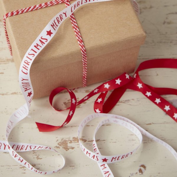 Gavesnor - God Jul - Rød/Hvit - 3-pakning Gavesnor - God Jul - Rød/Hvit - 3-pakning