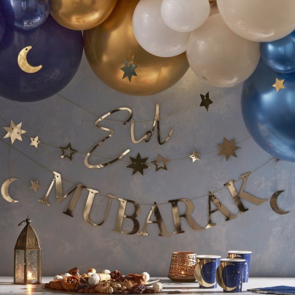 Girlander - Eid Mubarak - Gull Girlander - Eid Mubarak - Gull