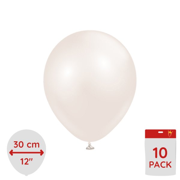 Ballonger ensfargede - Premium 30 cm - Aura Beige Krem - 10-pakning