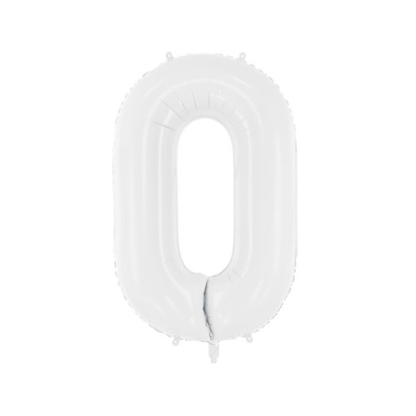 Tallballonger hvite, 86 cm - 1 stk Tallballonger hvite, 86 cm - 1 stk