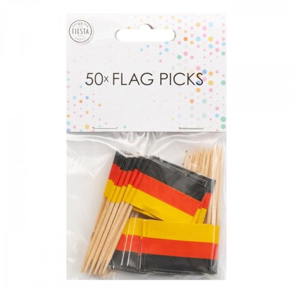 Partypicks Tyskland - Tyske flagg - 50-pakning Partypicks Tyskland - Tyske flagg - 50-pakning