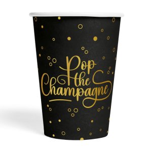 Pappkrus - Pop the Champagne - Svart - 210 ml - 8-pakning Pappkrus - Pop the Champagne - Svart - 210 ml - 8-pakning
