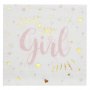 Servietter - Baby Girl - Rosa/Gull - 20-pakning Servietter - Baby Girl - Rosa/Gull - 20-pakning