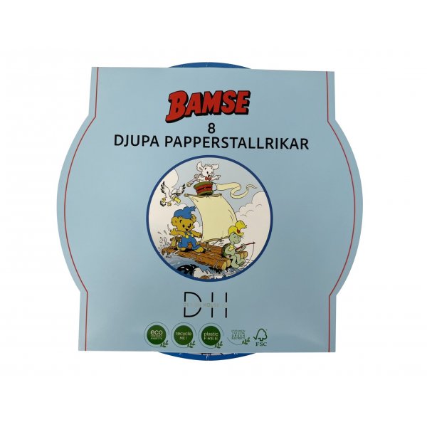 Papirskl - 8 stk - Teddybjrn