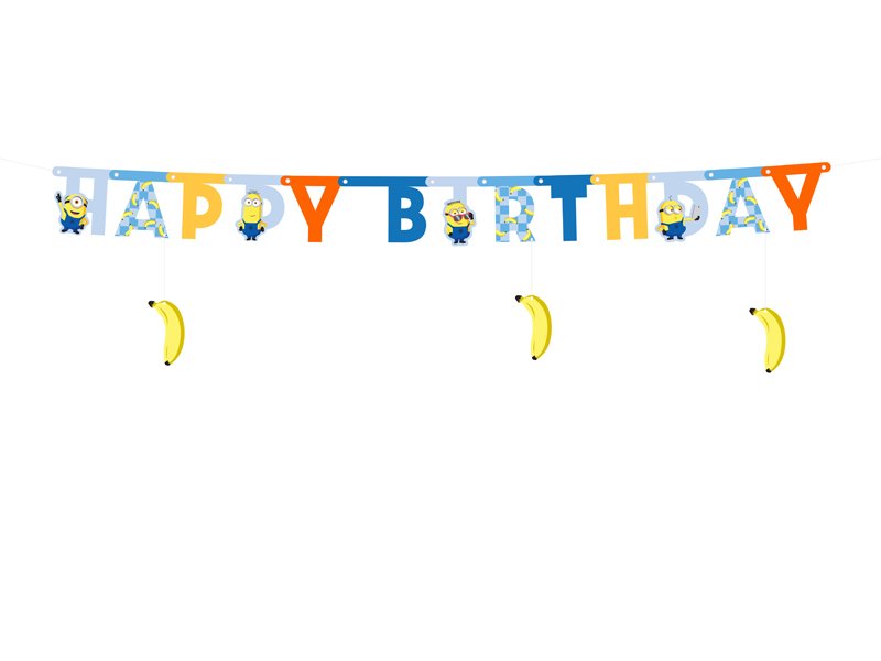 Gratulerer med dagen-banner Minions - Festdekorasjoner