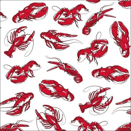 Servietter - Kreps - Hvit/Rød - 16-pakning Servietter - Kreps - Hvit/Rød - 16-pakning