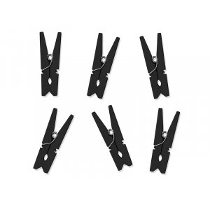 Sm klesklyper - Svarte - 10-pakning