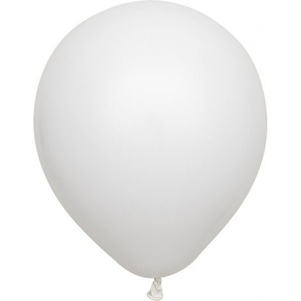 Miniballonger ensfarget - Premium 13 cm - Hvit