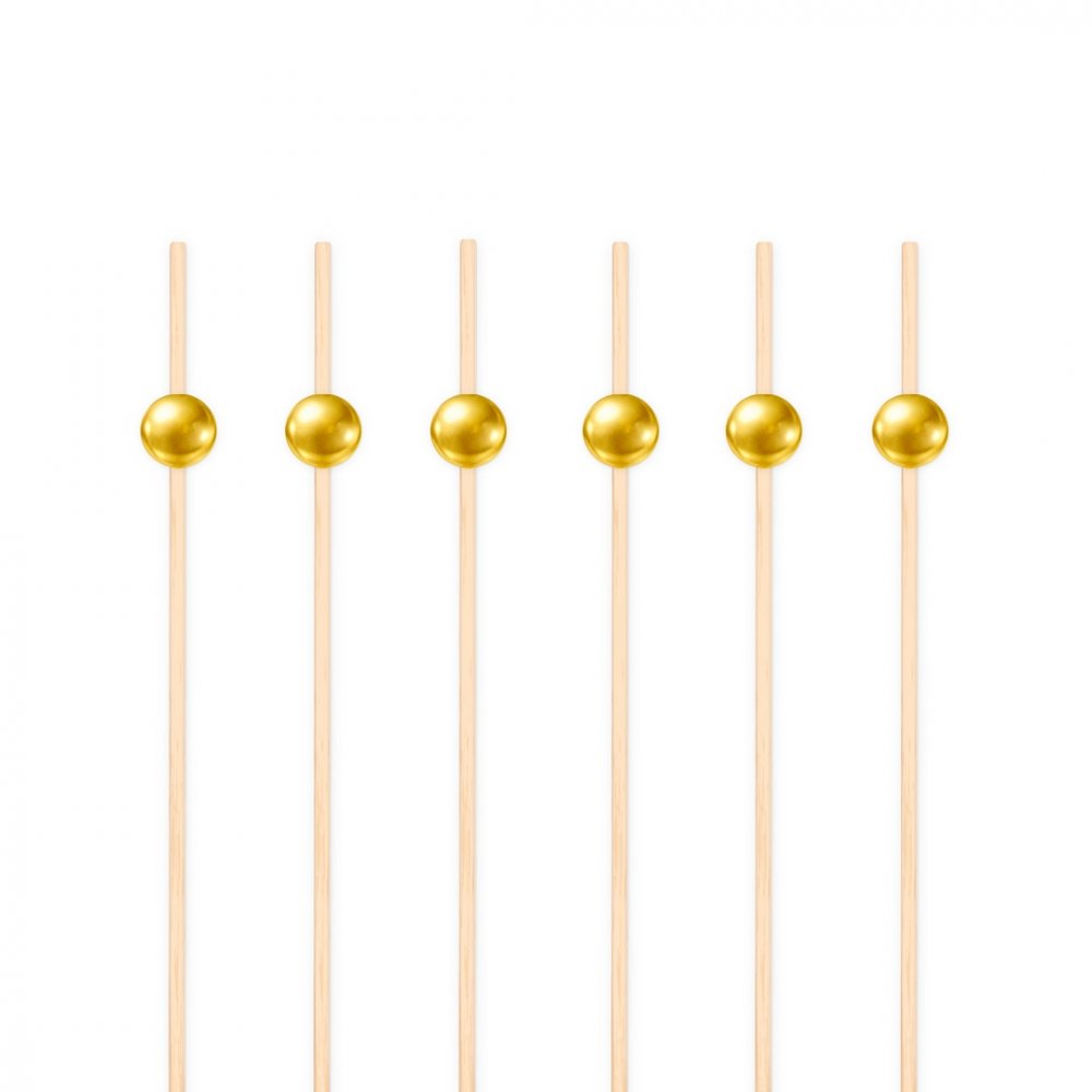 Snackpinner/Drikkepinner - Gull - 12 cm - 25 stk - Bestikk, Borddekking