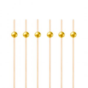 Snackpinner/Drikkepinner - Gull - 12 cm - 25 stk