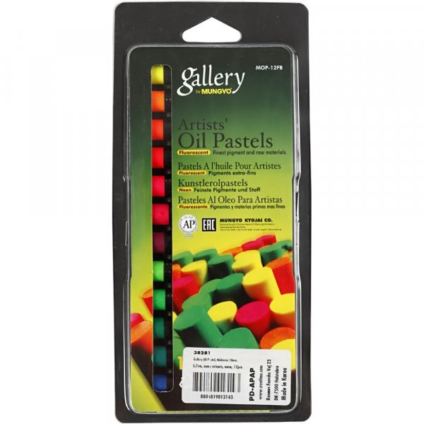 Fargestifter - Oljepasteller - Assorterte farger - 12-pakning