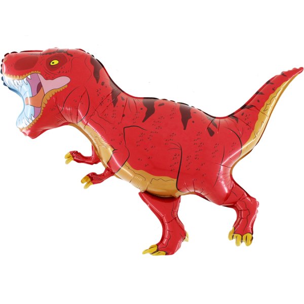Folieballong - Dinosaur - T-Rex - Rød - Form - 102 cm Folieballong - Dinosaur - T-Rex - Rød - Form - 102 cm