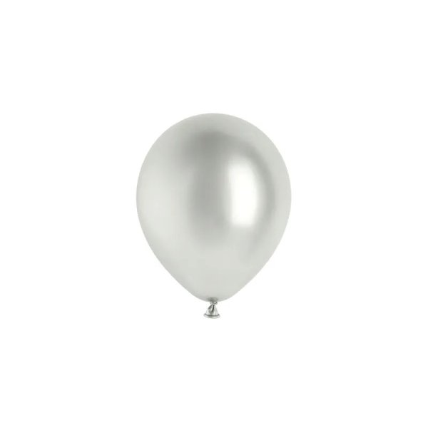 Ballong - Glanset - Sølv - 12 cm - 50-pakning Ballong - Glanset - Sølv - 12 cm - 50-pakning