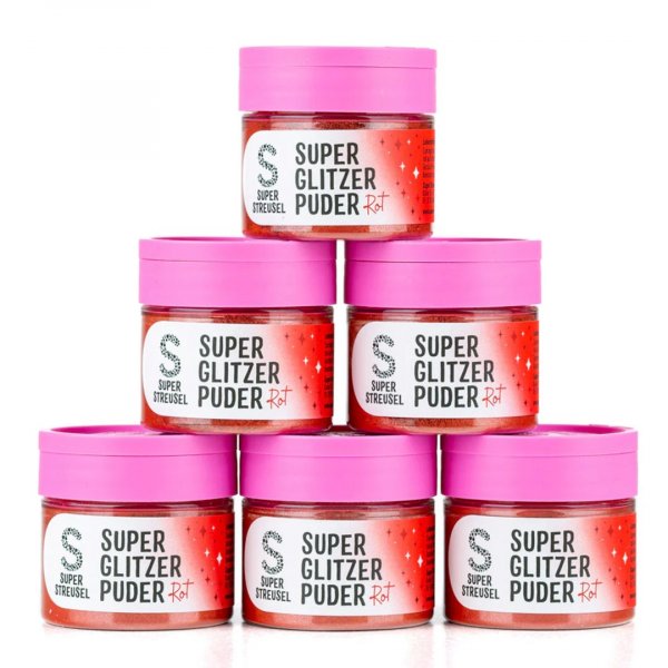 Spiselig glitter - Super Streusel - SuperLustreDust - R�d - 10 g