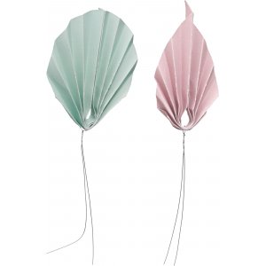 Fjær - papir - rosa og lysegrønn - 5 cm - 6-pakning Fjær - papir - rosa og lysegrønn - 5 cm - 6-pakning