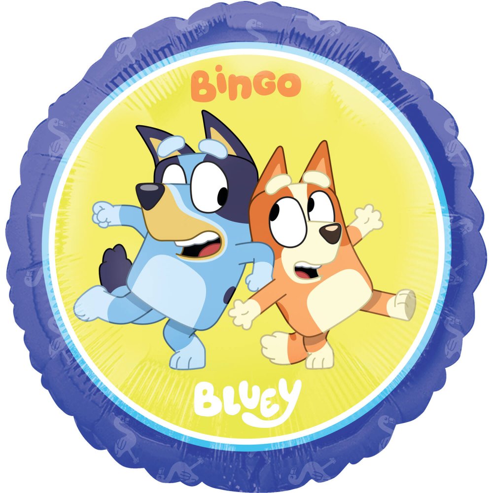 Folieballong – Bluey og Bingo – 45 cm – Blåaktig