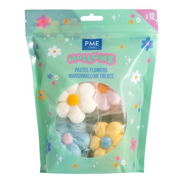 Marshmallow-dekorasjoner - Blomster - 12 stk Marshmallow-dekorasjoner - Blomster - 12 stk