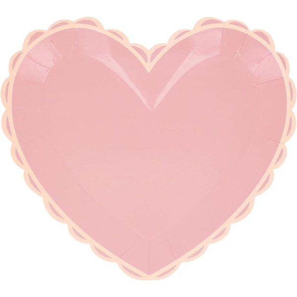 Papirtallerkener - Hjerter - Pastellfarger Papirtallerkener - Hjerter - Pastellfarger