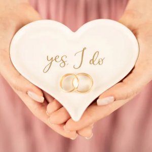 Porselenstallerken - Hjerte - Ja, det gjr jeg