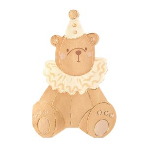 Servietter - Teddybj�rn med festhatt - 10-pakning