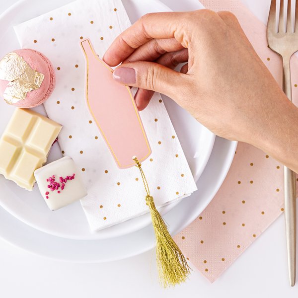 Bordkort - Prosecco - Rosa/Gull - 6-pakning Bordkort - Prosecco - Rosa/Gull - 6-pakning