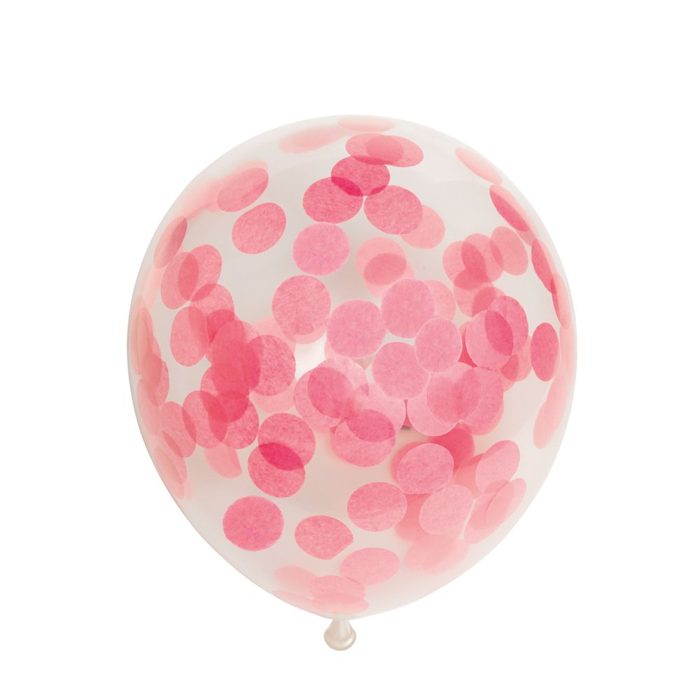 Konfettiballonger - Babyrosa - 30 cm - 6-pakning - Konfettiballonger, Ballonger