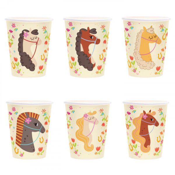 Pappkopper - Hestefest - 6-pakning Pappkopper - Hestefest - 6-pakning