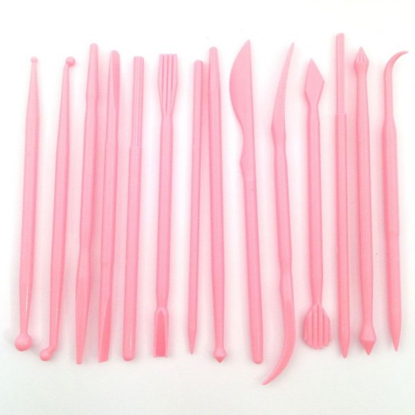 Rosa modelleringsverktøy - Dekofee - 14-pakning Rosa modelleringsverktøy - Dekofee - 14-pakning