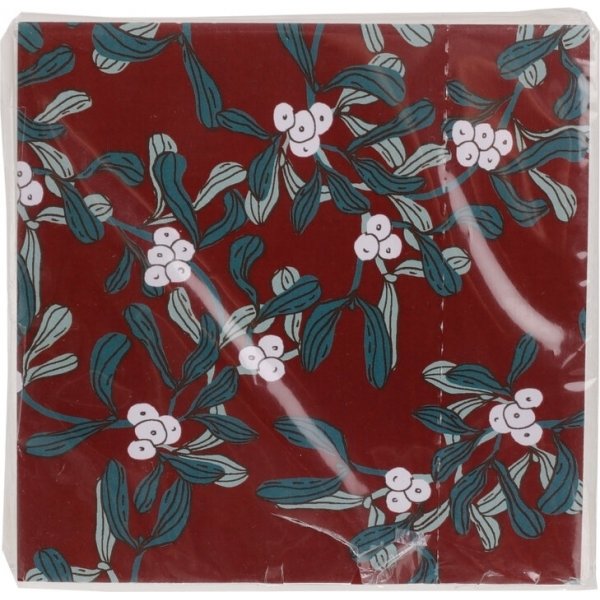 Servietter - Mistelteinrød - 20-pakning Servietter - Mistelteinrød - 20-pakning