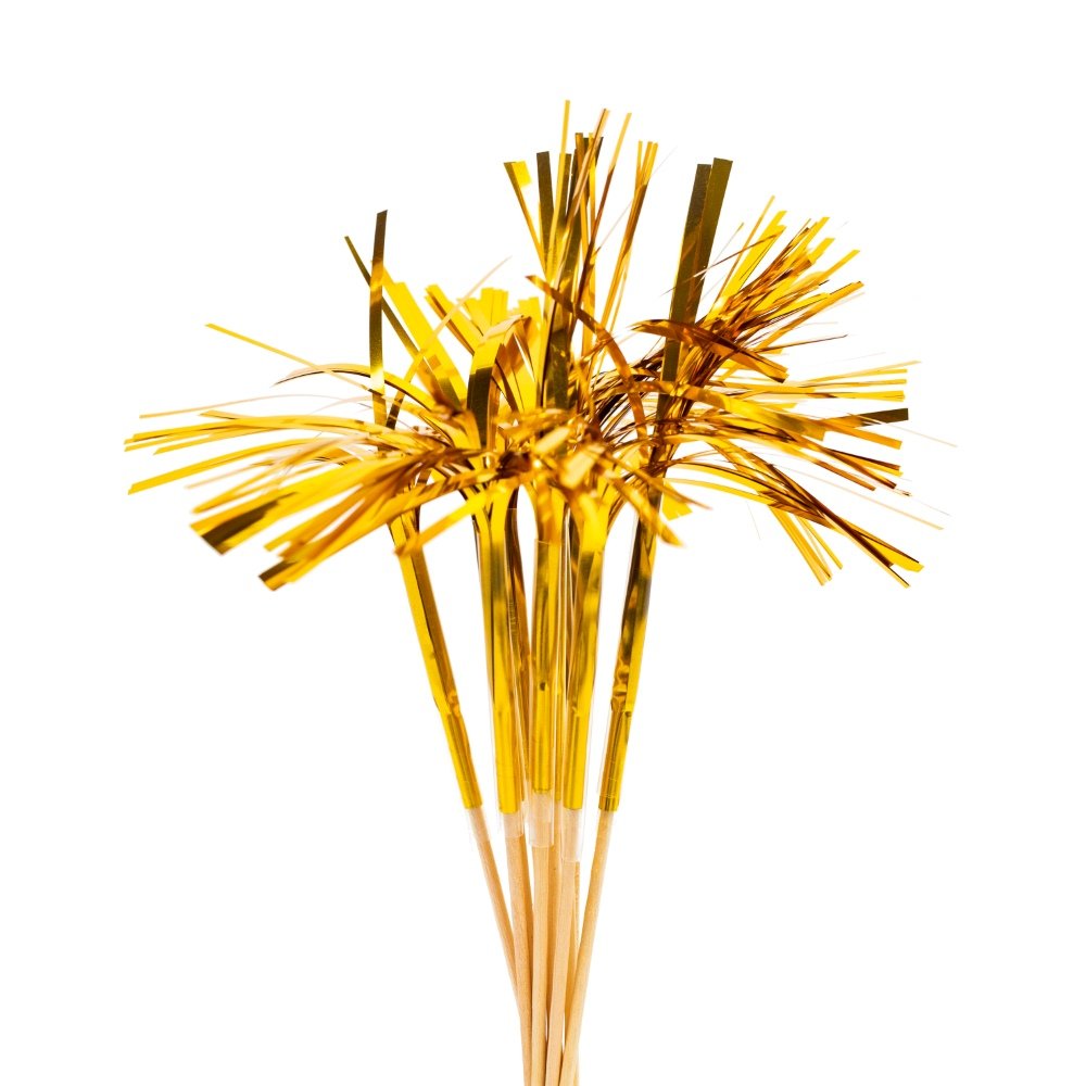 Festplukkere - Gull - 24 cm - 10-pakning - Cake Picks