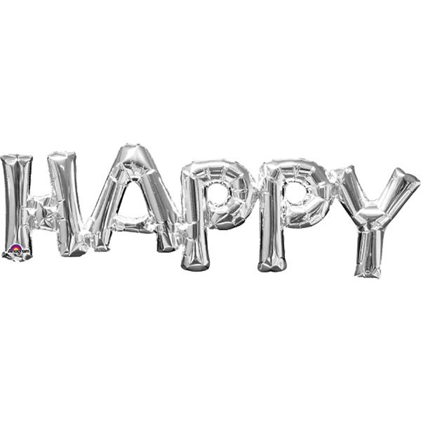 Folieballong - Glad - Sølv Folieballong - Glad - Sølv