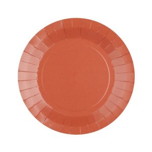 Papirtallerkener - Teglr�d - 22,5 cm - 10-pakning