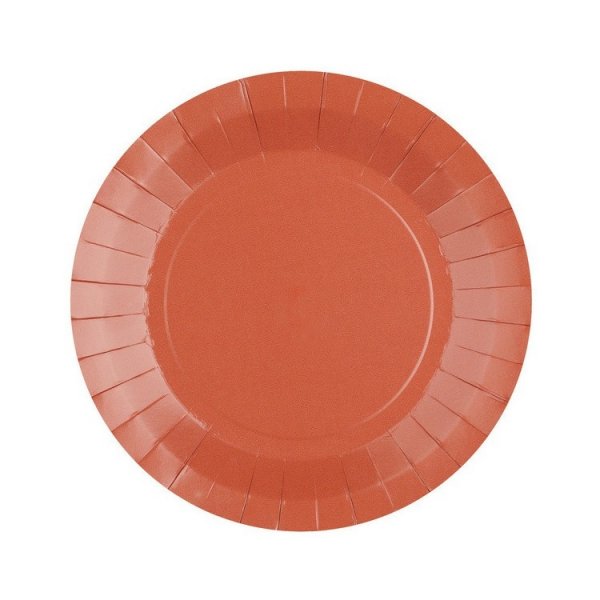 Papirtallerkener - Teglrød - 22,5 cm - 10-pakning Papirtallerkener - Teglrød - 22,5 cm - 10-pakning